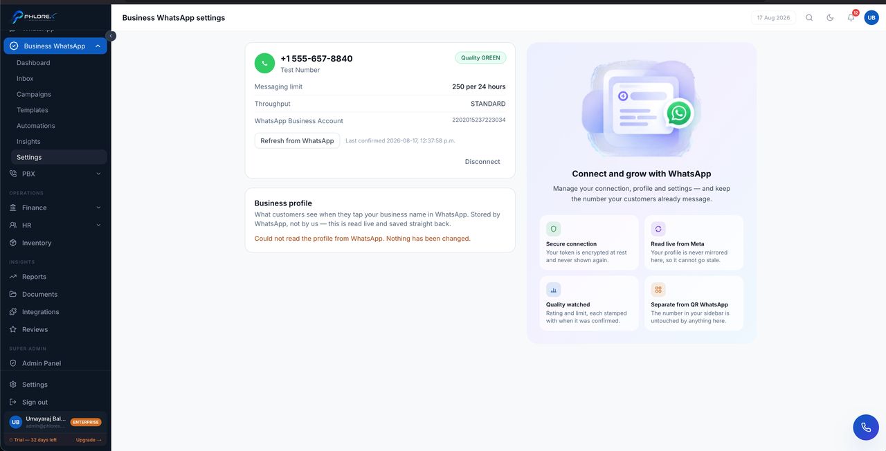 Connect WhatsApp Business API