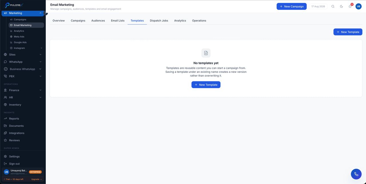Templates — reusable designs