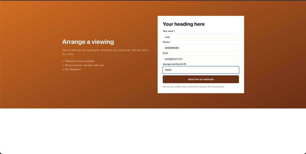 The live capture form