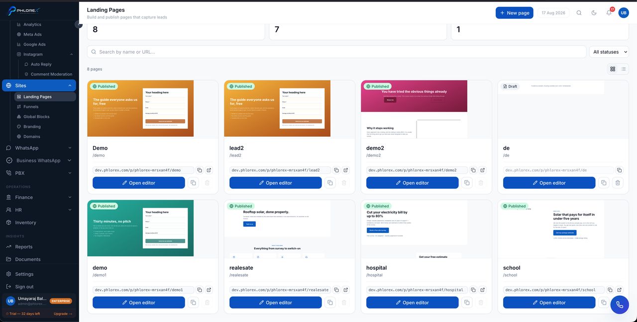 Landing pages